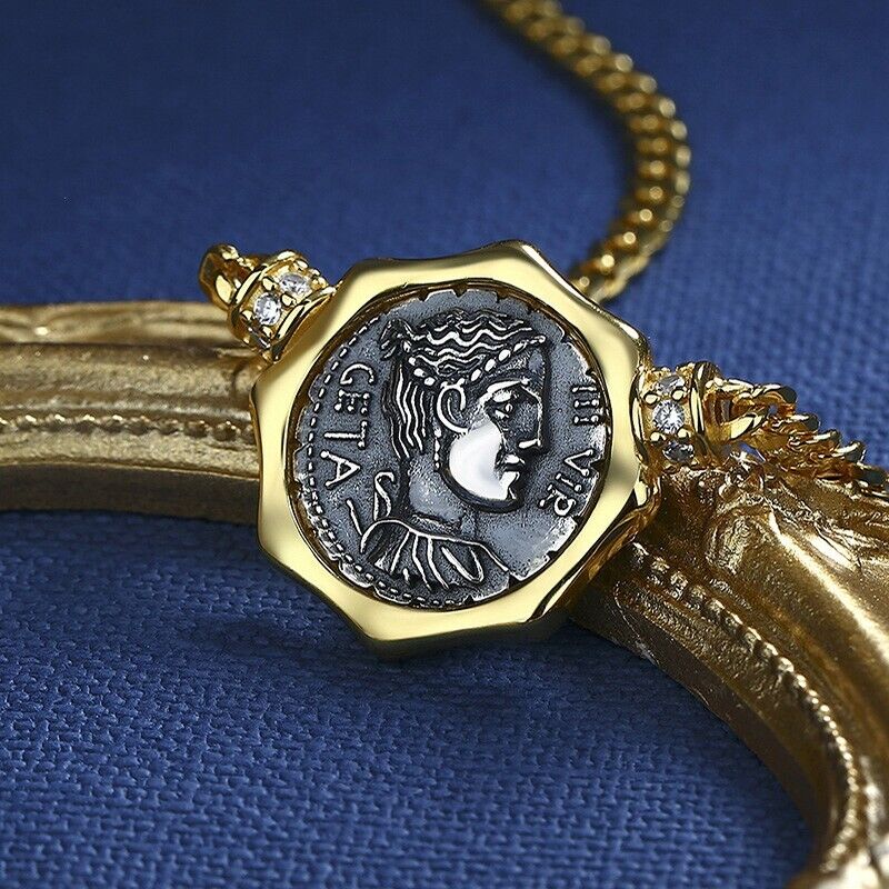 Collier réplique de pièce de monnaie romaine Diana N1017