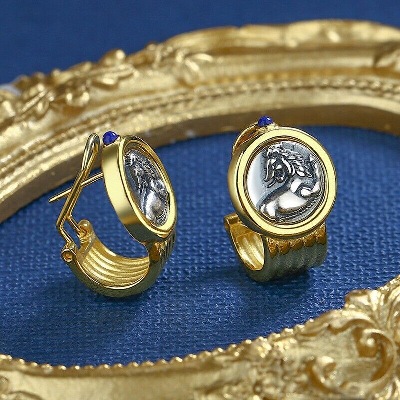 Boucles d'oreilles en forme de lion romain E1007