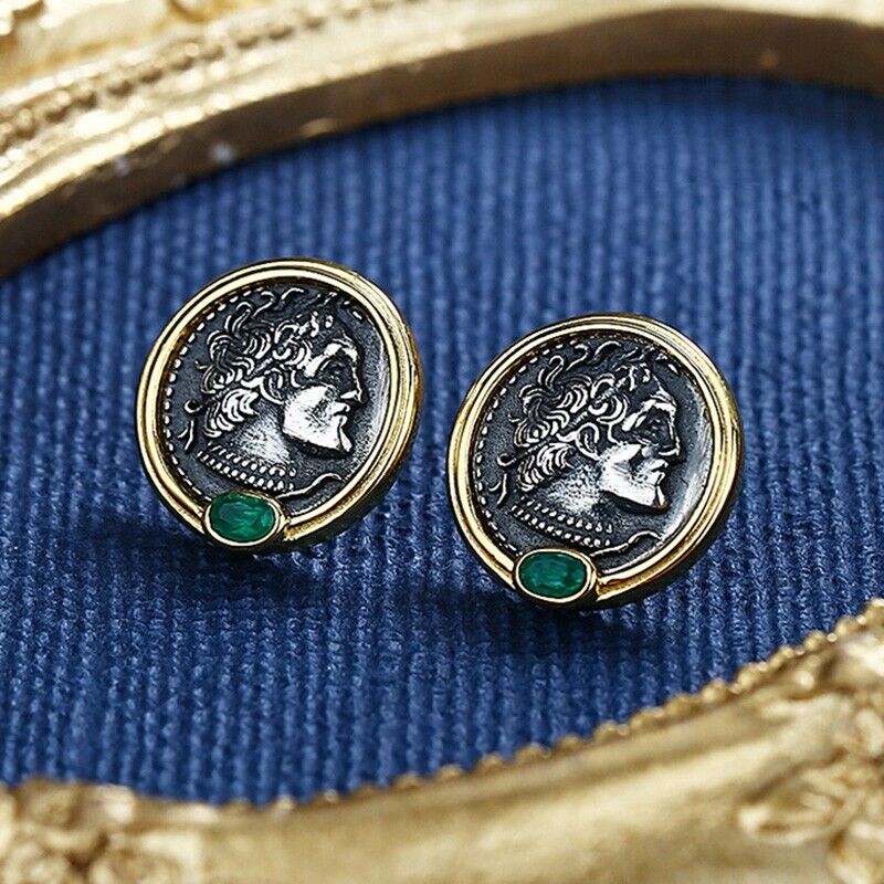 Boucles d'oreilles en pièces de monnaie grecques Ptolémée II E1043