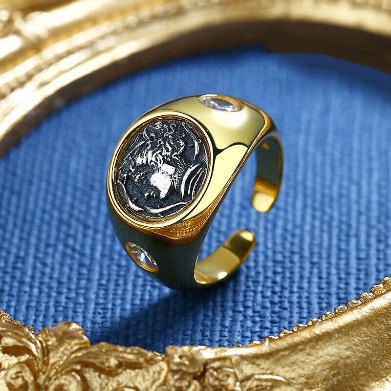 Bague de réplique de pièce de monnaie grecque Arethusa R1025