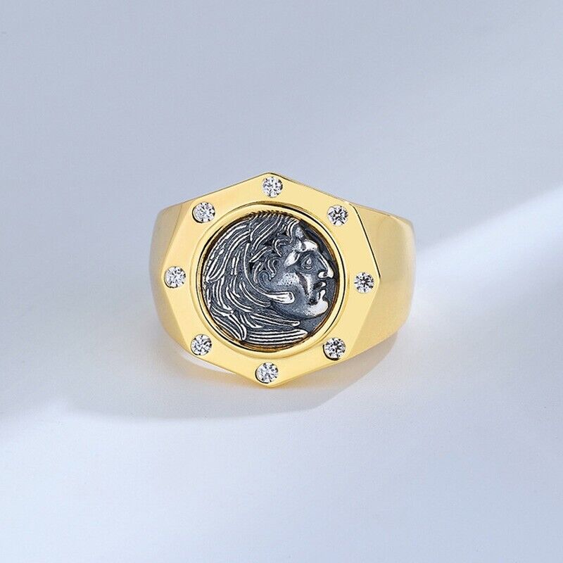 Bague de pièce de monnaie grecque Hercules R1038