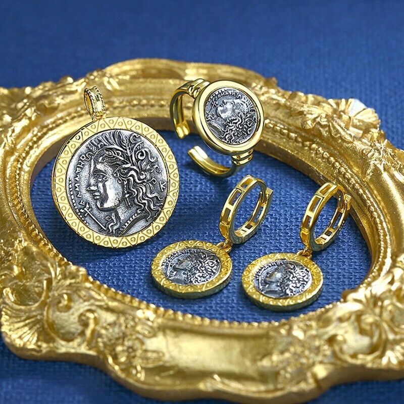 Boucles d'oreilles pièces de monnaie romaines Santu E1050