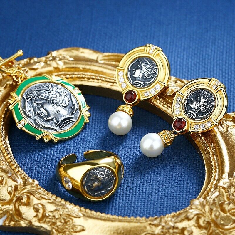 Collier de pièces de monnaie grecques Arethusa N1007