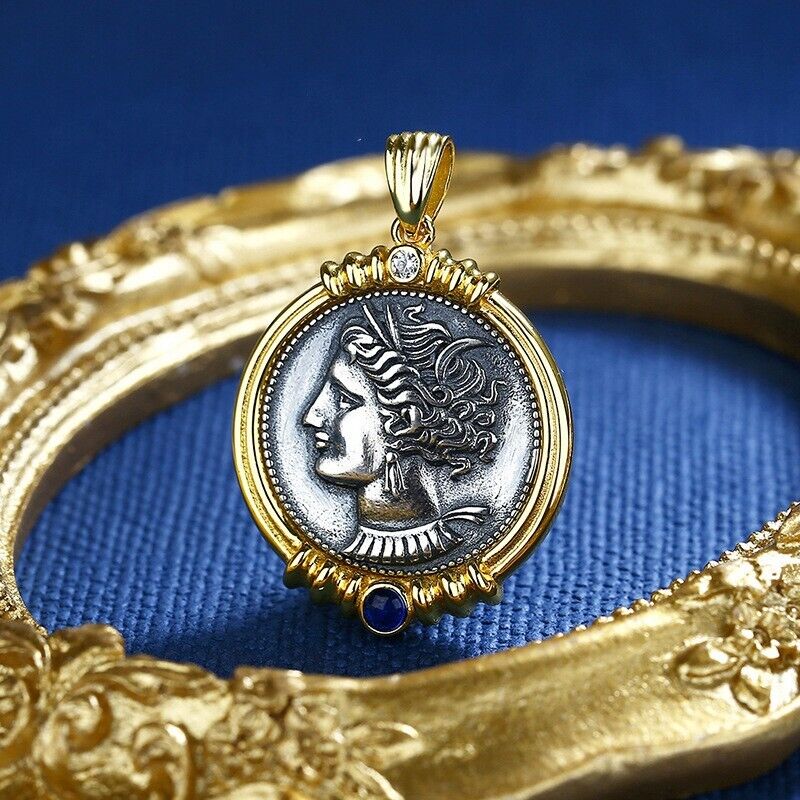 Pendentif pièce ancienne en tannite Cathage N1004
