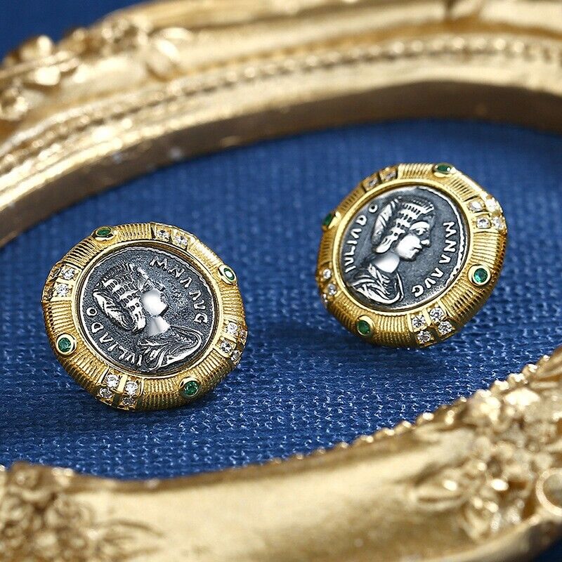 Boucles d'oreilles en pièces de monnaie romaines Julia Domna E1005