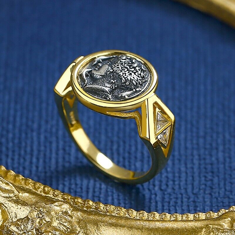 Bague de pièce de monnaie antique grecque Arethusa R1048