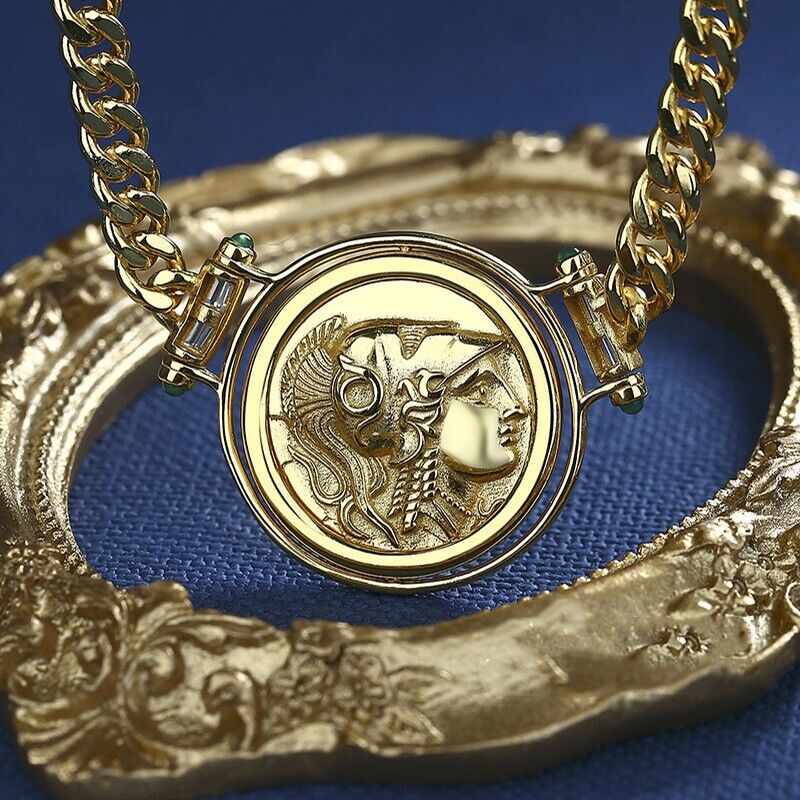 Collier de pièces de monnaie grecques Athéna N1009