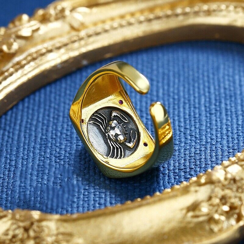 Bague de pièce de monnaie grecque, crabe sicilien, aigle de mer, R1077