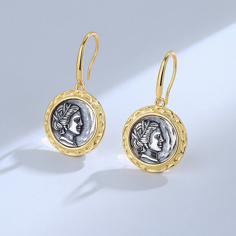Boucles d'oreilles réplique de pièces de monnaie romaines E1057