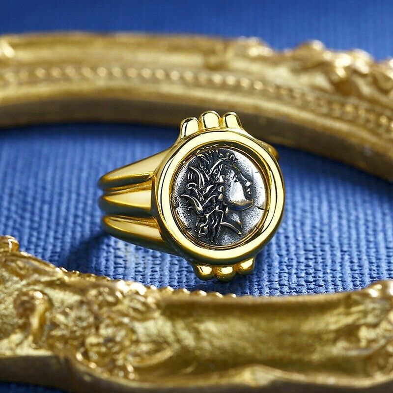 Bague de réplique de pièce de monnaie grecque Demeter R1024