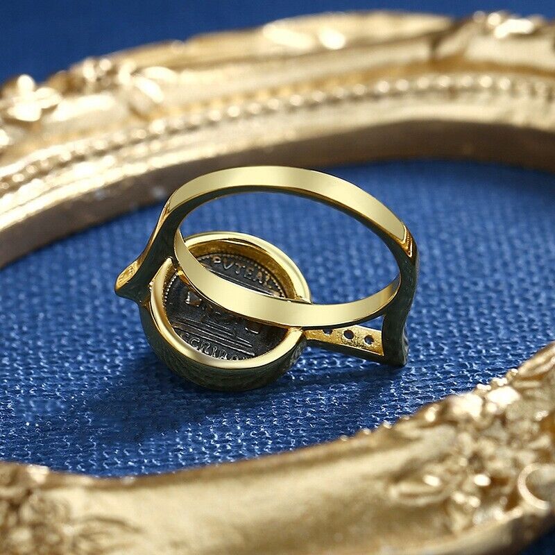 Bague réplique de pièce de monnaie romaine R1031