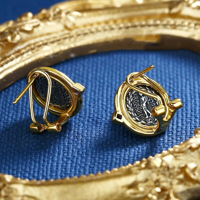 Boucles d'oreilles en pièces de monnaie grecques Artemis E1041