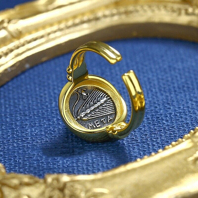 Bague de pièce de monnaie réplique grecque Demeter R1034