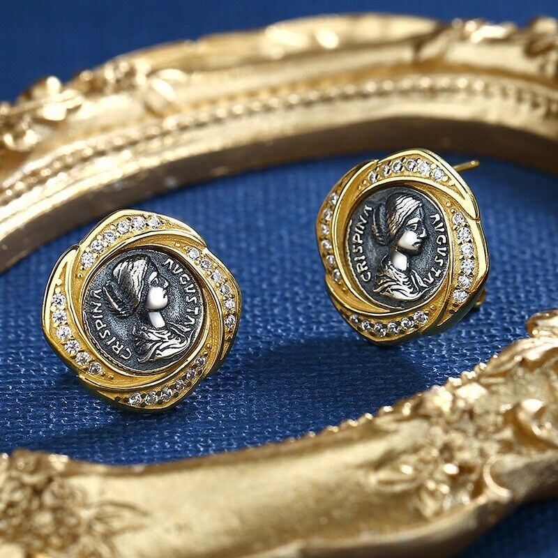 Boucles d'oreilles en pièces de monnaie romaines Crispina E1020
