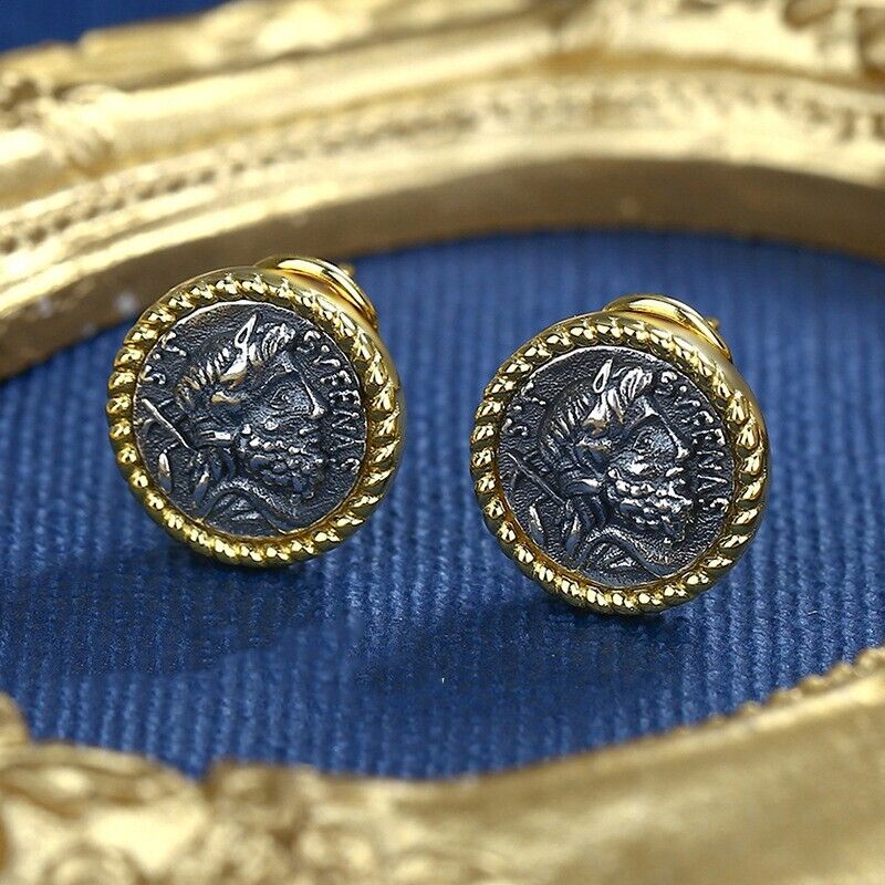 Boucles d'oreilles pièces de monnaie romaines Santu E1054