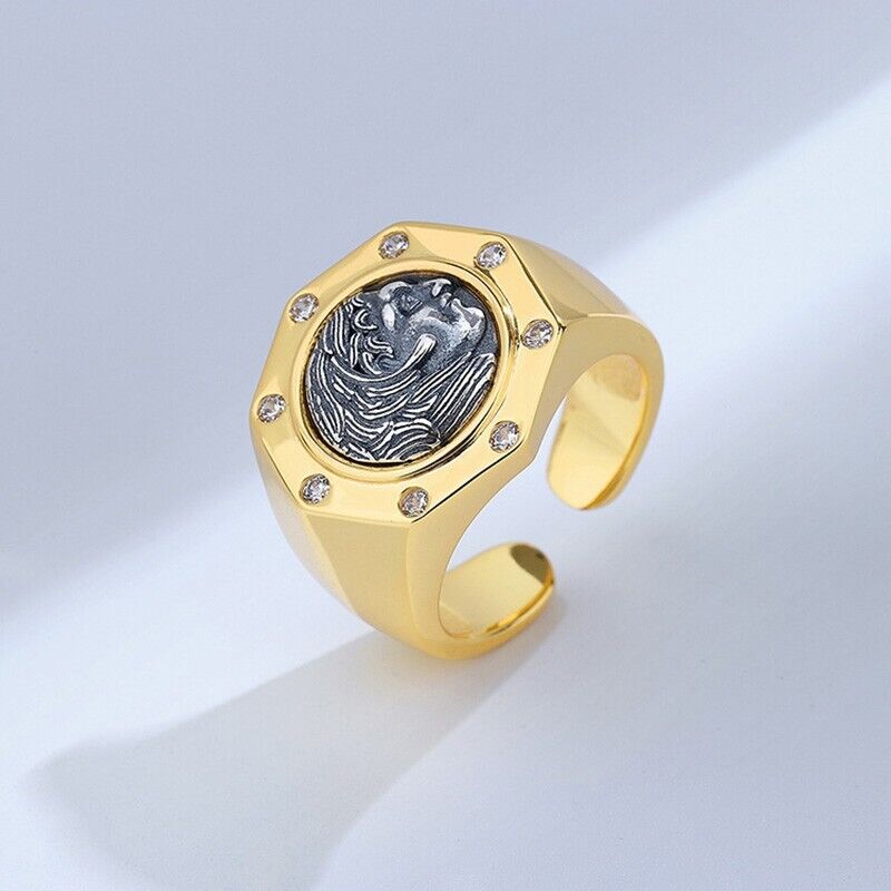 Bague de pièce de monnaie grecque Hercules R1038
