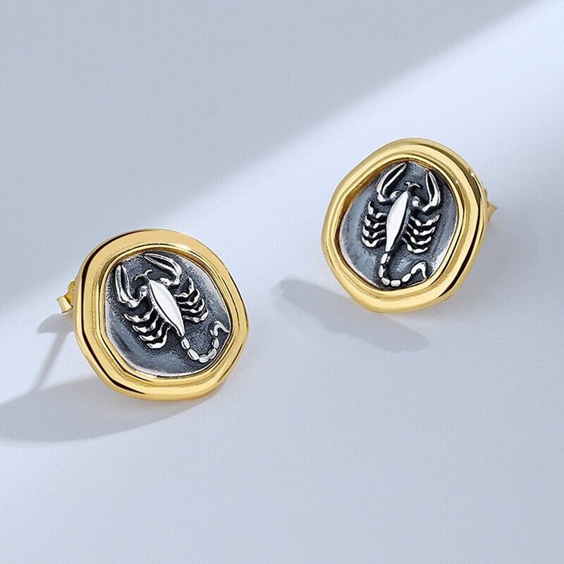 Boucles d'oreilles pièce de monnaie romaine Scorpion E1018