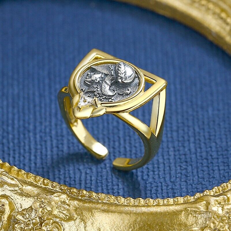 Bague de pièce de monnaie grecque Athena Shield R1054