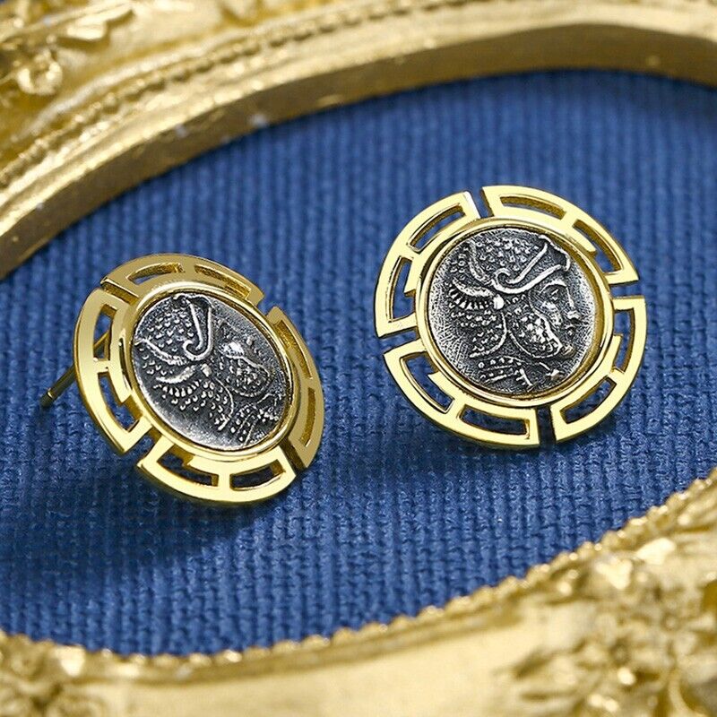 Boucles d'oreilles en pièces de monnaie romaines séleucides E1052
