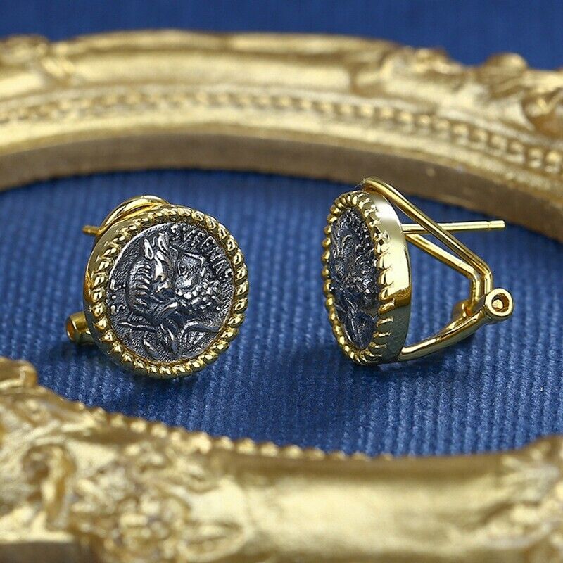 Boucles d'oreilles pièces de monnaie romaines Santu E1054