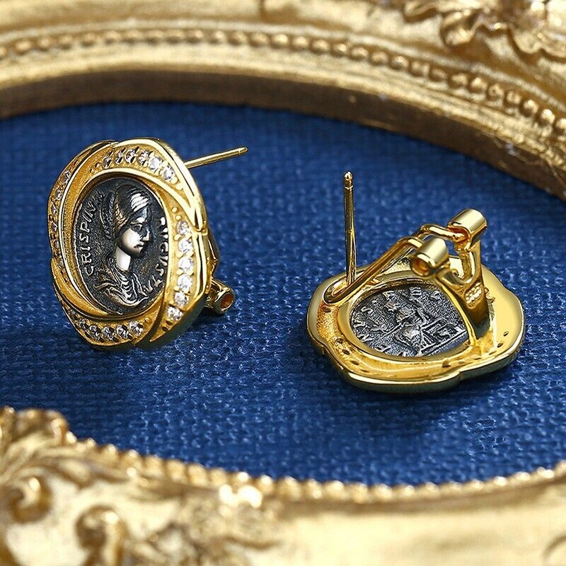 Boucles d'oreilles en pièces de monnaie romaines Crispina E1020