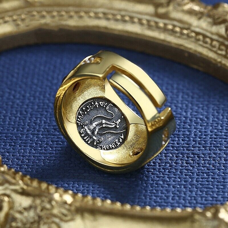 Bague de réplique de pièce de monnaie romaine Arsinoe II R1000