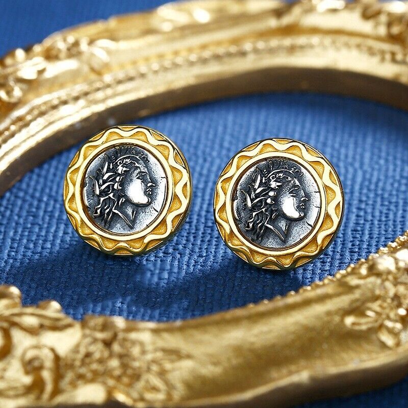 Boucles d'oreilles en pièces de monnaie grecques Demeter E1025