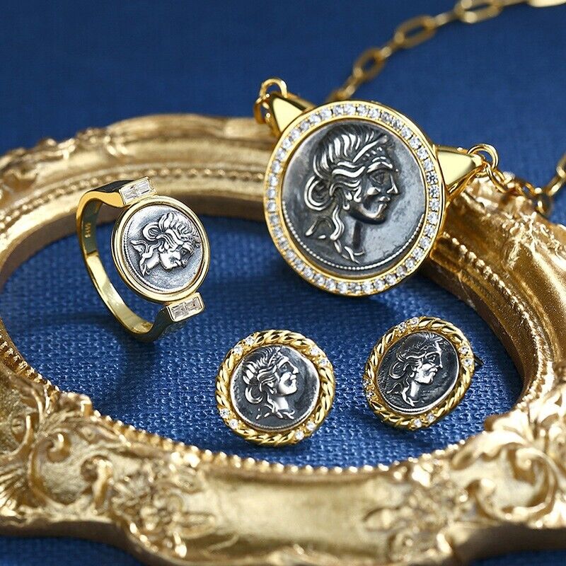 Collier de pièces de monnaie romaines Jules César N1036
