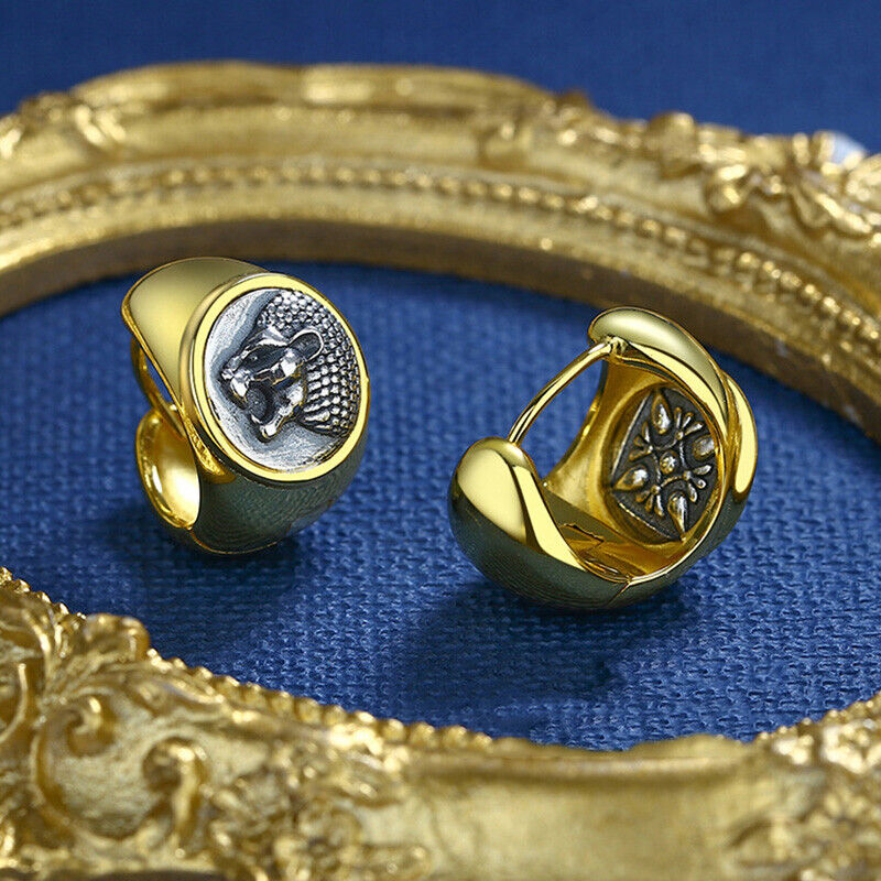 Boucles d'oreilles en pièces de monnaie grecques Lion Milet E1062