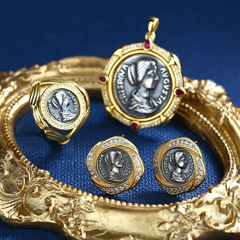 Pendentif pièce de monnaie grecque Crispina N1008