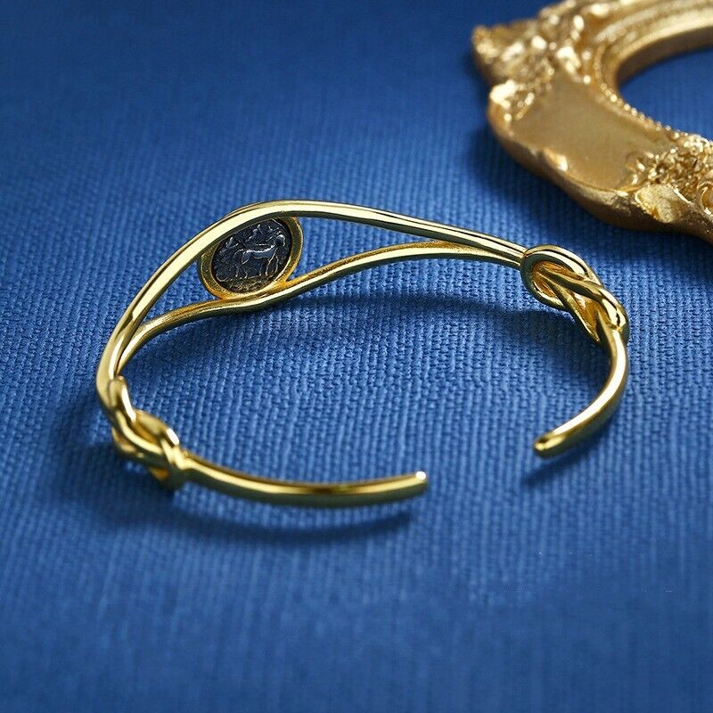 Bracelet jonc Lion rugissant D1006