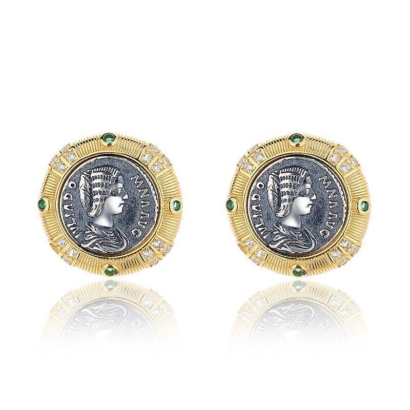 Boucles d'oreilles en pièces de monnaie romaines Julia Domna E1005