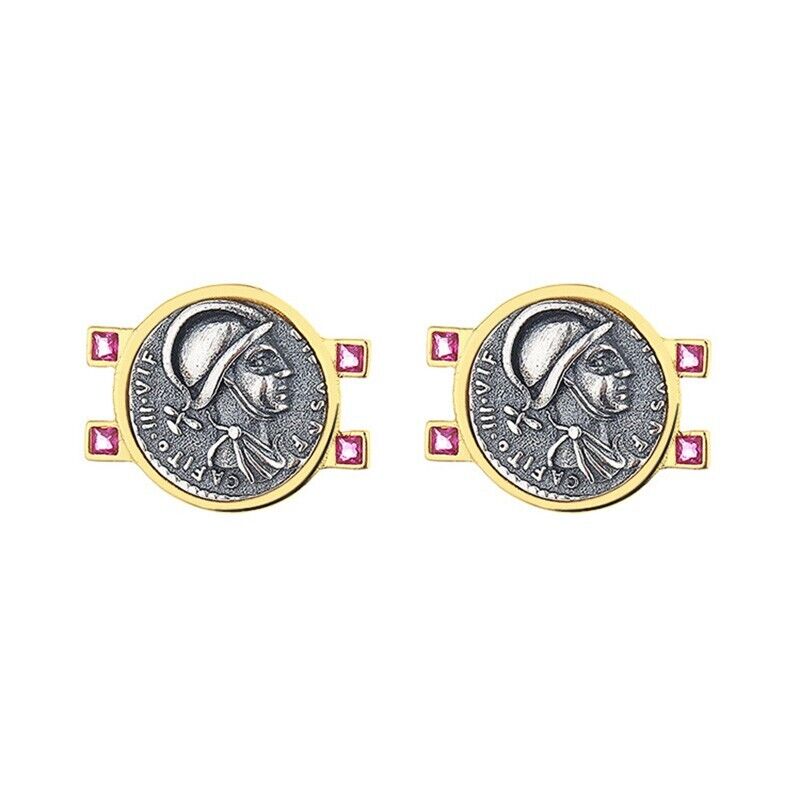 Boucles d'oreilles en pièces de monnaie grecques Mars E1067