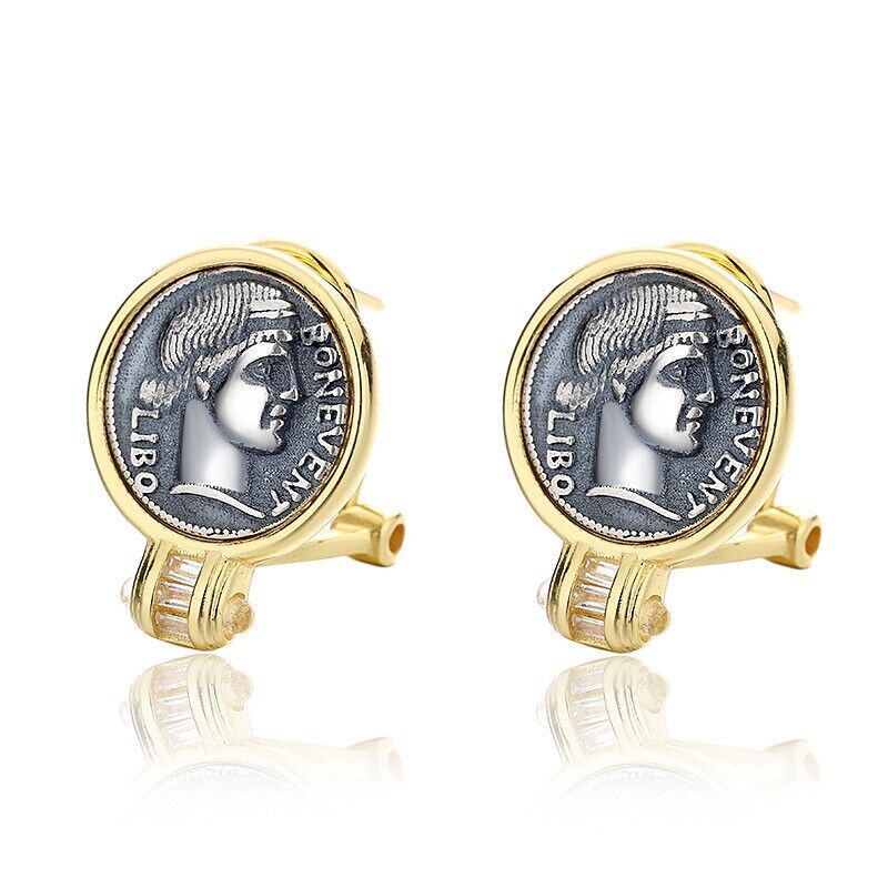 Boucles d'oreilles en pièces de monnaie romaines Denarius Scribon E1047