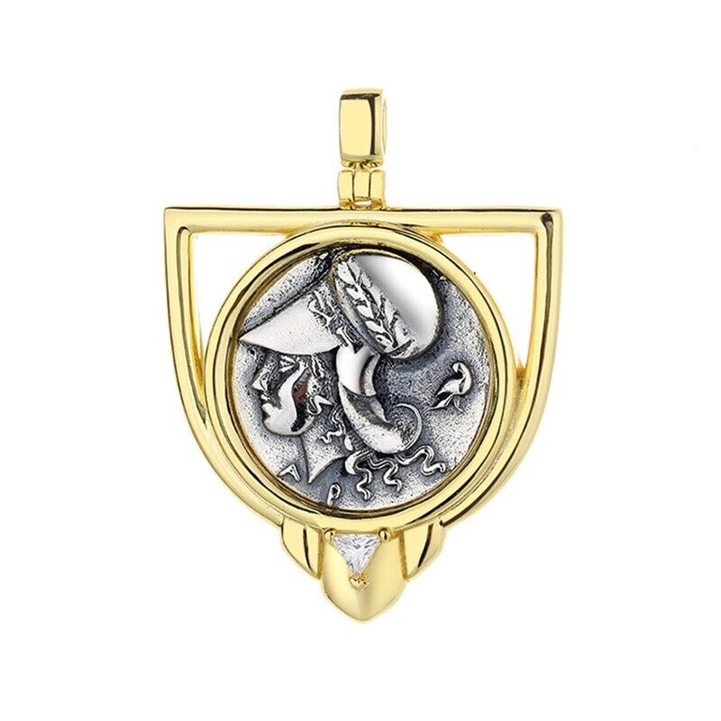 Pendentif pièce de monnaie grecque Athéna N1024