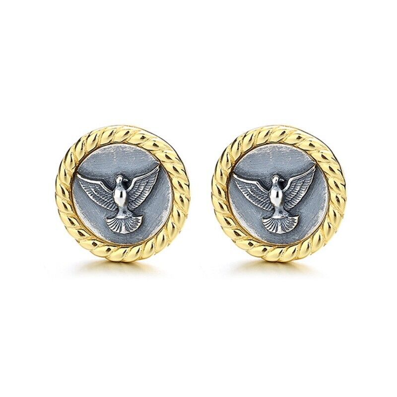 Boucles d'oreilles en pièces de monnaie grecques, aigle de mer, E1040