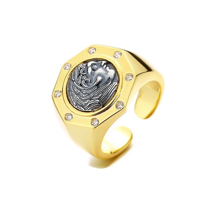 Bague de pièce de monnaie grecque Hercules R1038