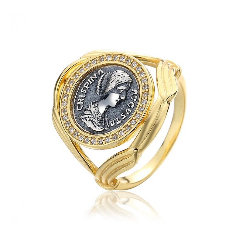 Bague pièce de monnaie grecque Halo Crispina R1010