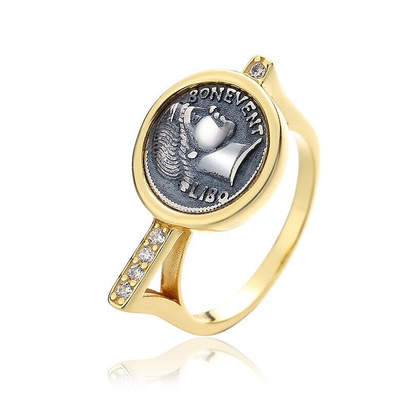 Bague réplique de pièce de monnaie romaine R1031