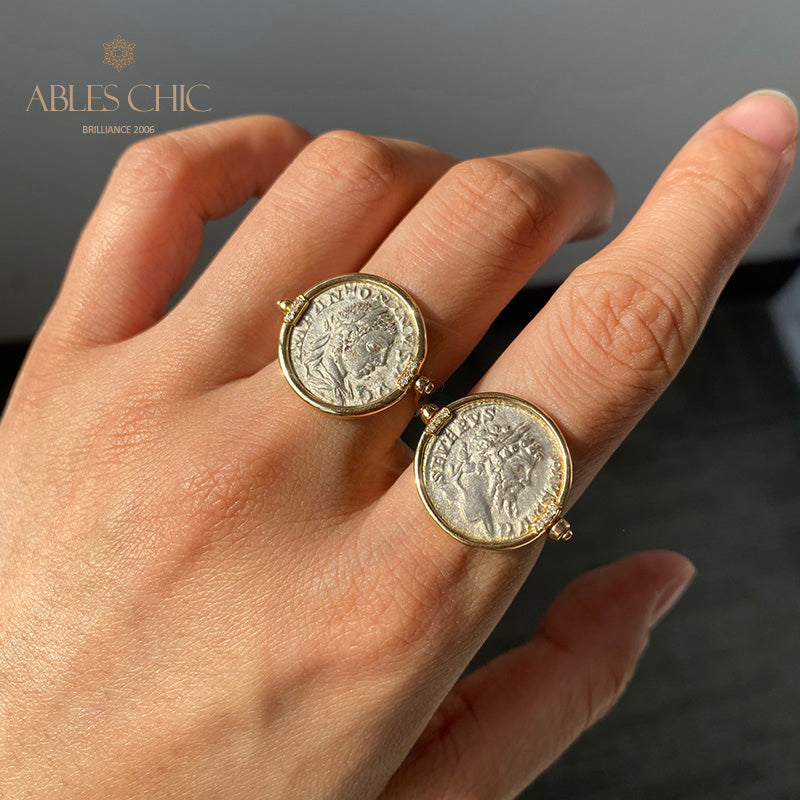 Bague pendentif pièce d’argent byzantine