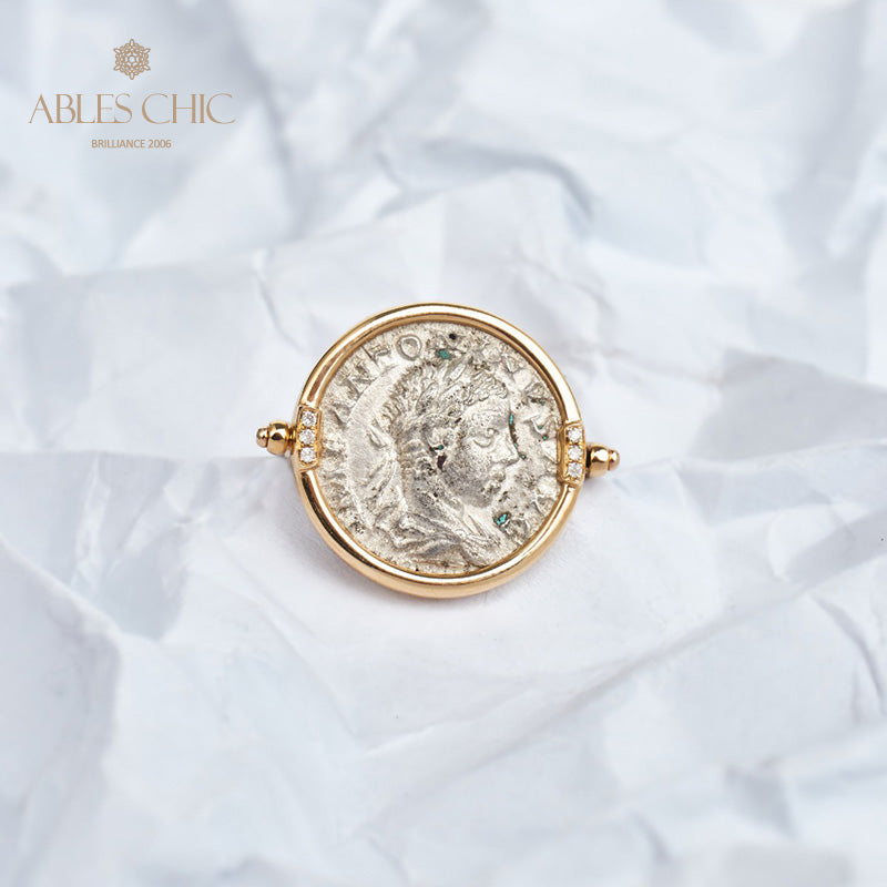 Bague pendentif pièce d’argent byzantine