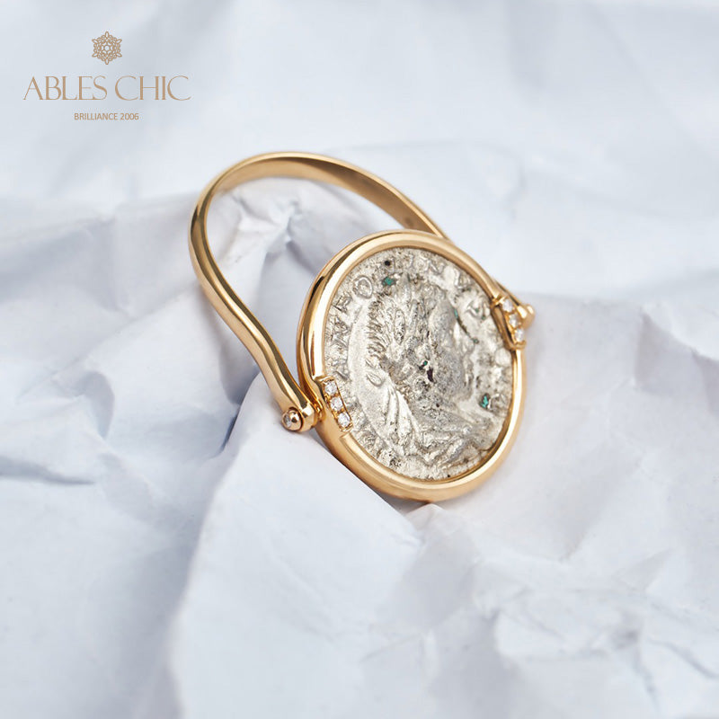 Bague pendentif pièce d’argent byzantine