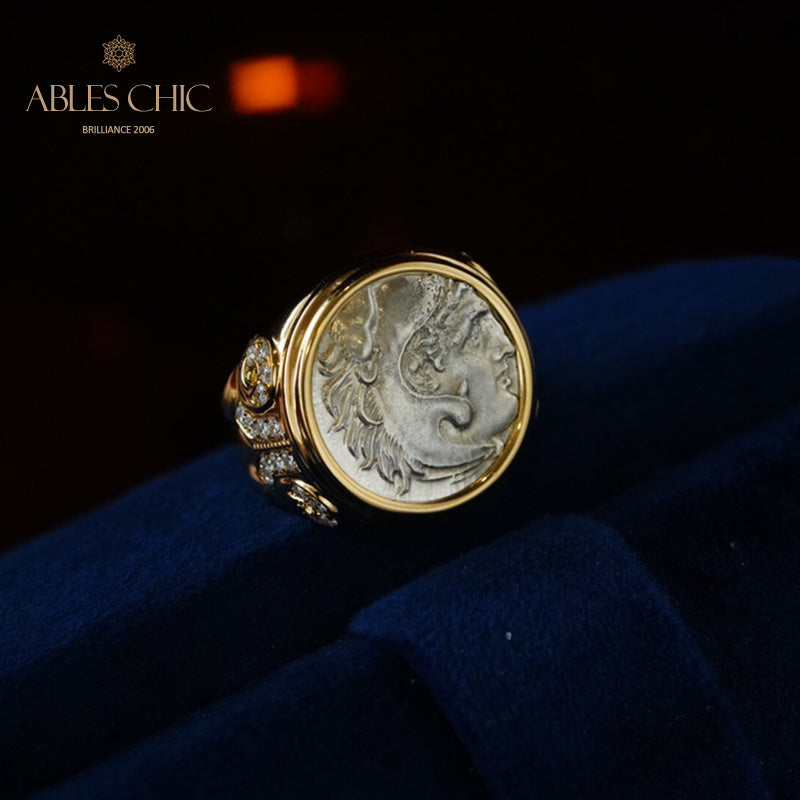 Anneau de pièce de monnaie romaine d’Héraclès