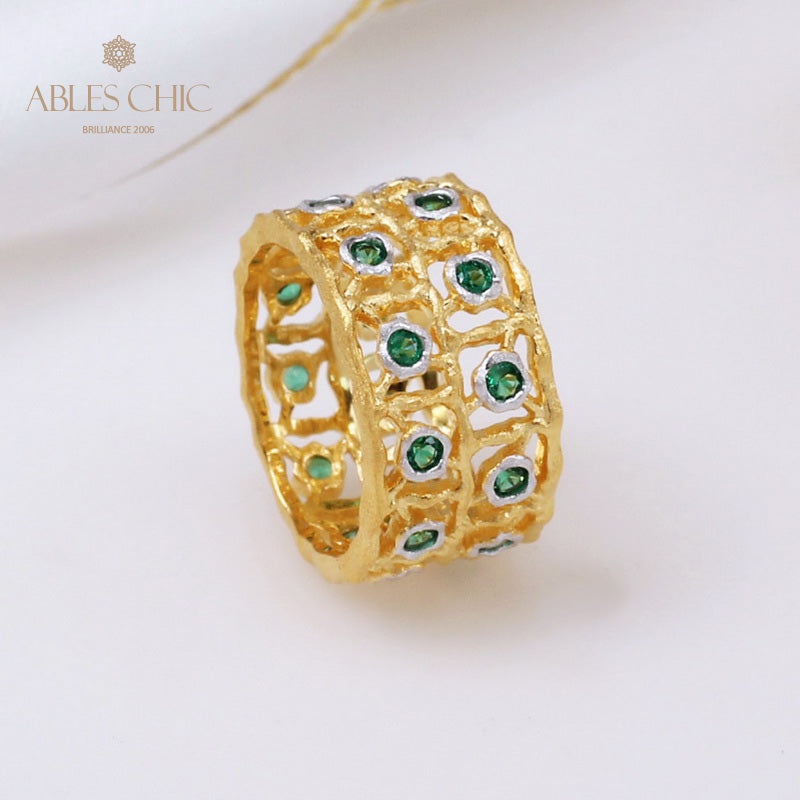 Bague avec accents d'émeraude 5289