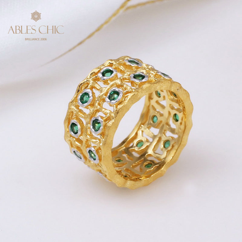 Bague avec accents d'émeraude 5289