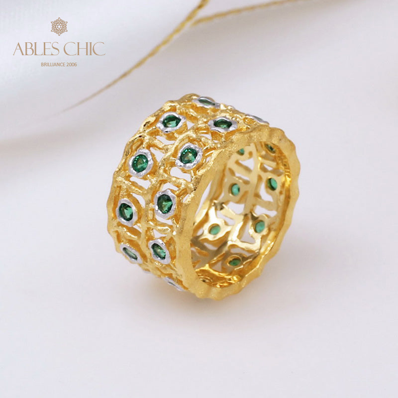 Bague avec accents d'émeraude 5289