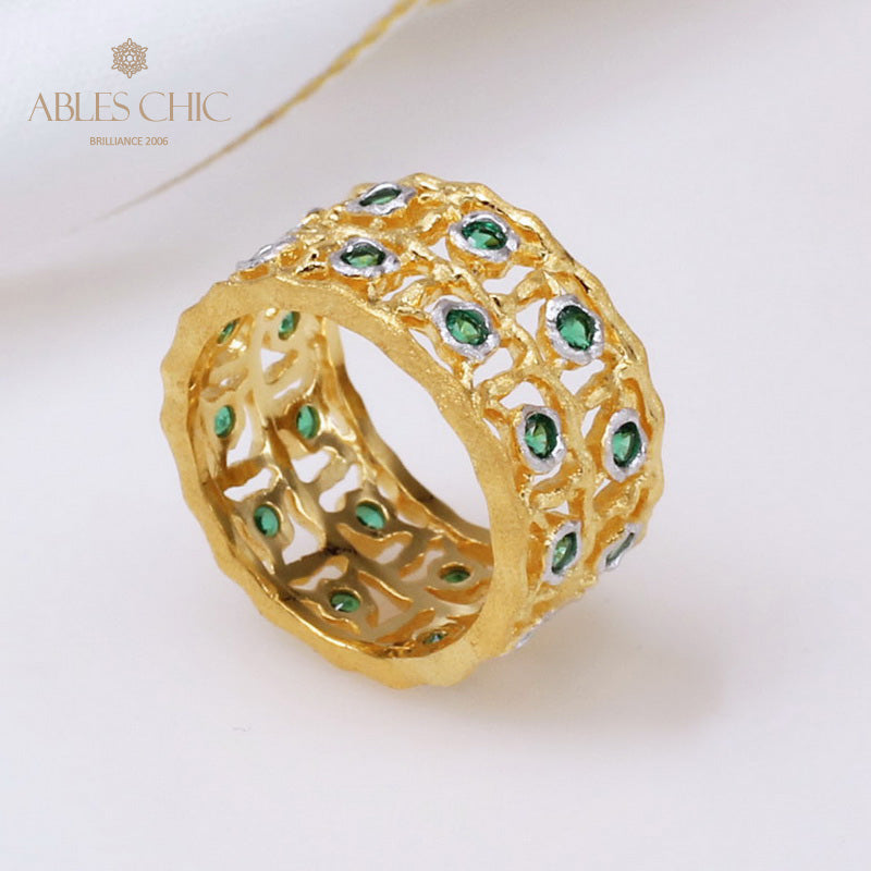 Bague avec accents d'émeraude 5289
