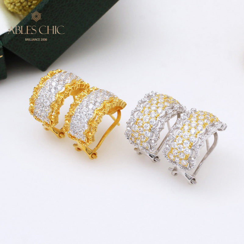 Boucles d'oreilles créoles en filigrane de dentelle 5391