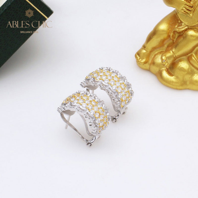 Boucles d'oreilles créoles en filigrane de dentelle 5391