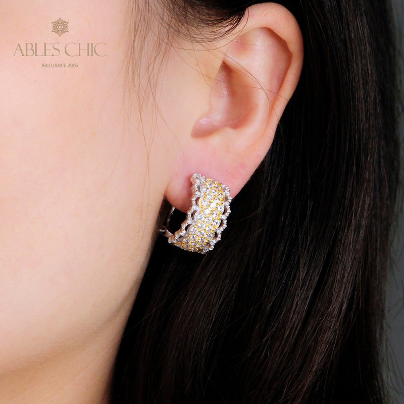 Boucles d'oreilles créoles en filigrane de dentelle 5391